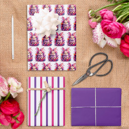 Hoja plana de papel de envolvimiento de conejo de