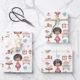 Hoja plana de papel de envolvimiento de la abuela 