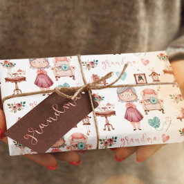 Hoja plana de papel de envolvimiento de la abuela 