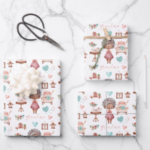 Hoja plana de papel de envolvimiento de la abuela