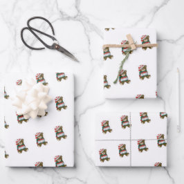 Hoja plana de papel de envolvimiento de oso de pel