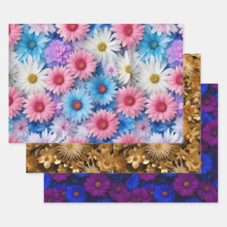 Hoja plana de papel de envolvimiento diferente con