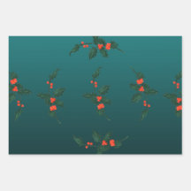 Hoja plana de papel de envolvimiento Mistletoe de