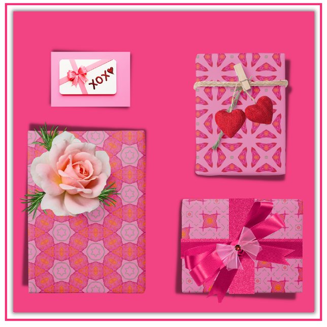 Hoja plana de papel de envolvimiento rosa de bonit (Add an extra layer of love with gorgeous gift wrap when celebrating life's special moments!)