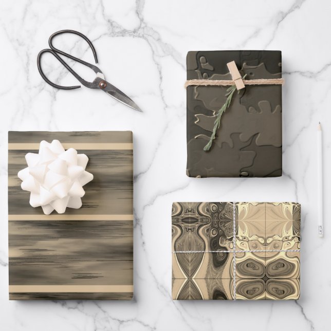 Hoja plana de papel de envolvimiento "Sepia Touch" (Anverso)