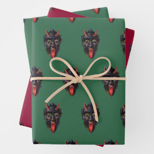Hoja plana de papel de Krampus temática de 3