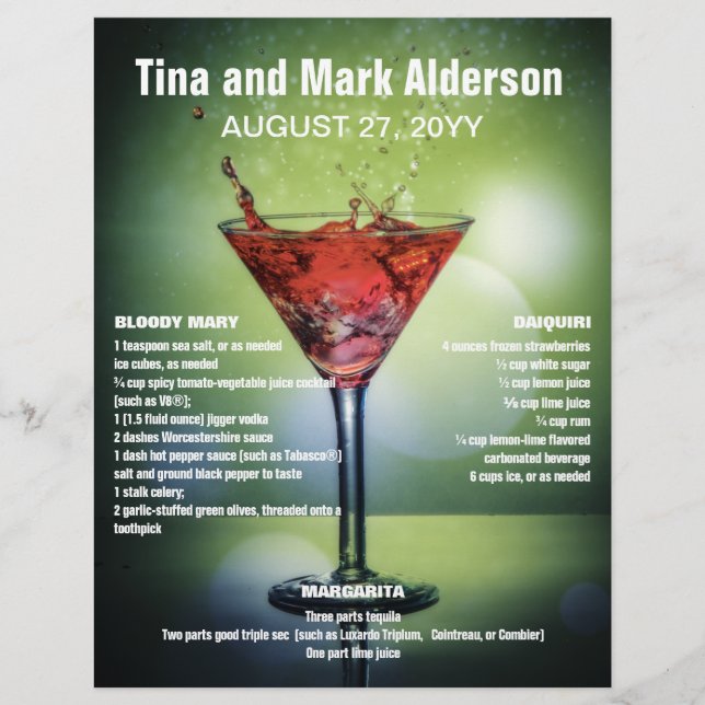 Hoja promocional de Bartender Hosting (Frente)