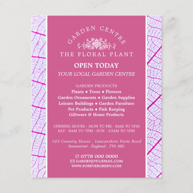 Hoja rosa, Centro Jardín, Horticulturista (Frente)