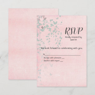 Hoja rosa y plateada RSVP