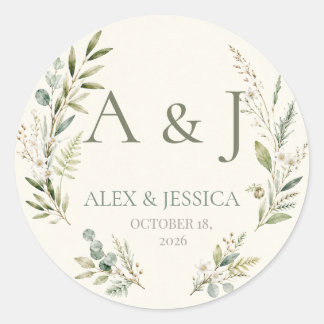Hoja: Sello de Boda Botánico Personalizado