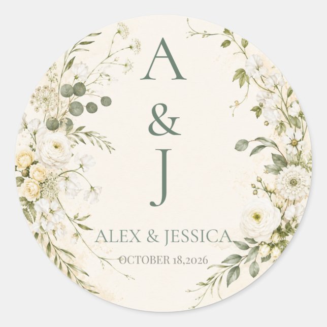 Hoja: Sello de Boda Botánico Personalizado y Elega (Anverso)