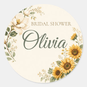 Hoja: Sellos de Ducha de Novia de Magnolia Girasol