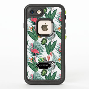 Hoja tropical de cebra flamingo moderna PERSONALIZ
