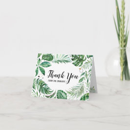 Hoja Tropical Gracias Desde La Tarjeta De Graduado