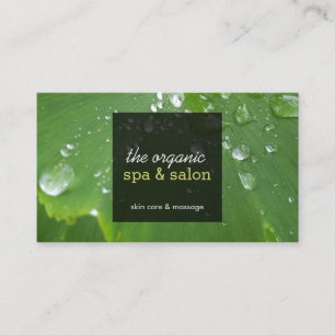 Hoja Verde con tarjeta de visita Spa Raindrop