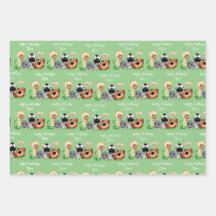 Hoja verde de cumpleaños de animal zoológico perso