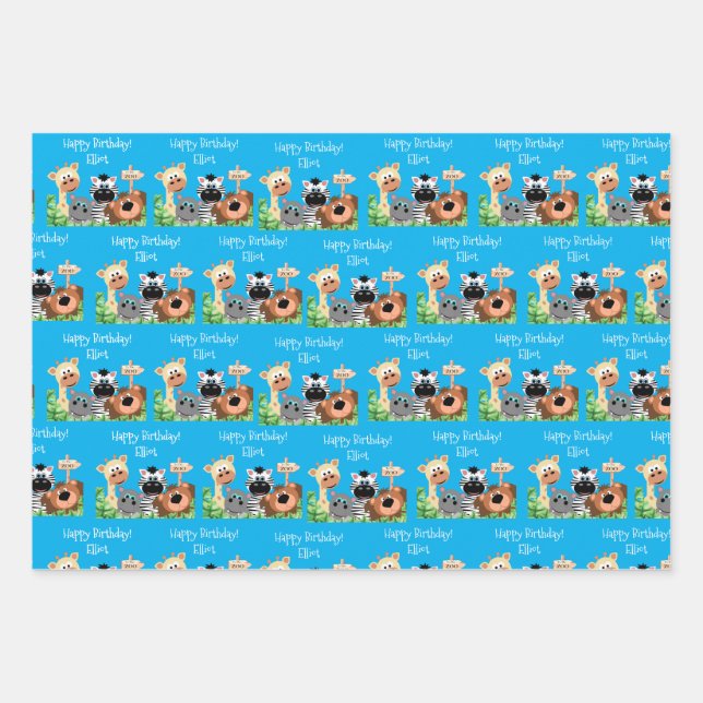 Hoja Verde de Cumpleaños Personalizada de Animal d (Anverso)