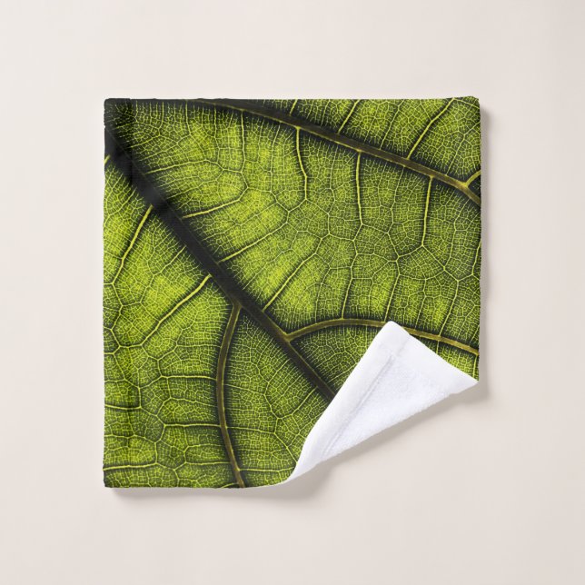Hoja verde en fotografía de primer plano (Toallita)