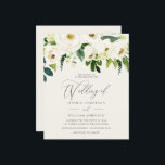 Hoja verde en rosas blancas en un Boda de presupue<br><div class="desc">Hoja verde de rosas blancas en una invitación a una boda presupuestaria</div>