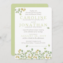 Hoja Verde Simplicidad 5x7 Tarjeta de invitación a