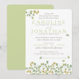 Hoja Verde Simplicidad 5x7 Tarjeta de invitación a