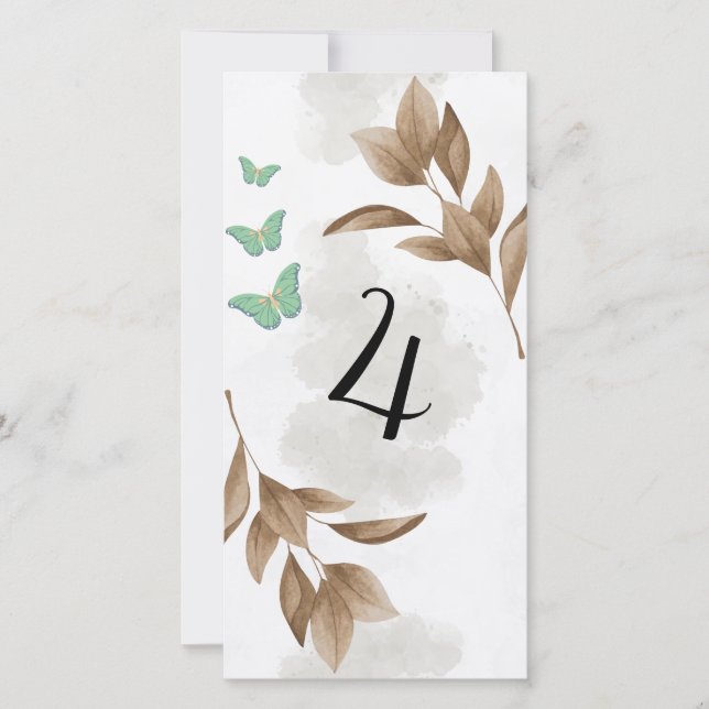 Hoja verde turbia y mariposa Tabla sin tarjeta (Anverso)