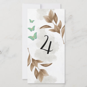 Hoja verde turbia y mariposa Tabla sin tarjeta