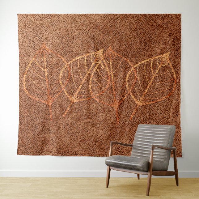 Hojas acogedoras Formas Tapiz De Aspecto De Cobre (In situ (horizontal))