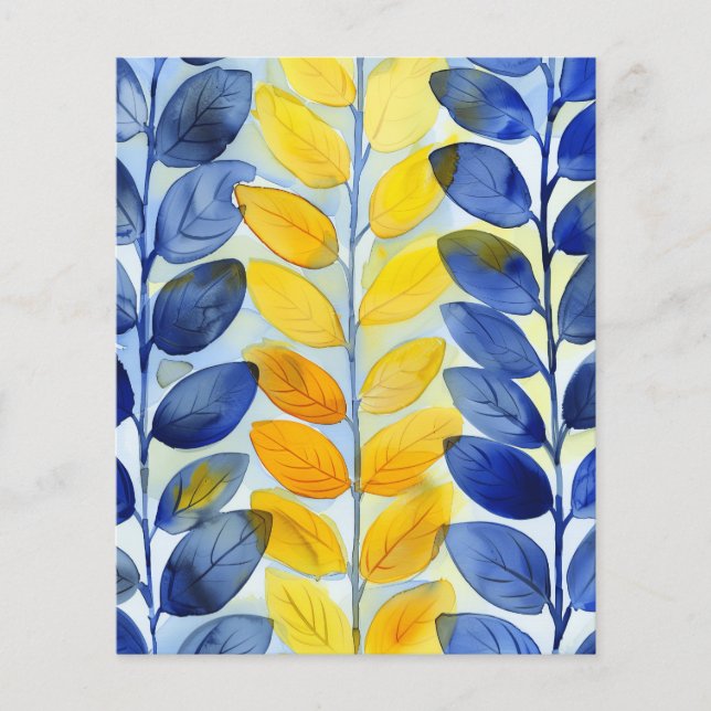 Hojas amarillas y azules (Anverso)