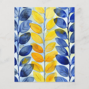 Hojas amarillas y azules