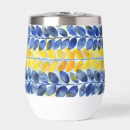 Hojas amarillas y azules