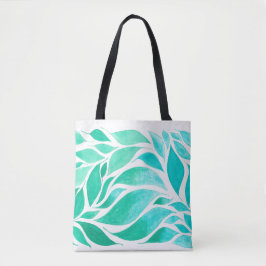 Hojas anidadas en la bolsa de agua Ombre Tote Bag