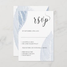 Hojas azul turbias Boda Tarjeta RSVP