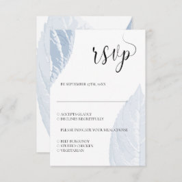 Hojas azul turbias Boda Tarjeta RSVP