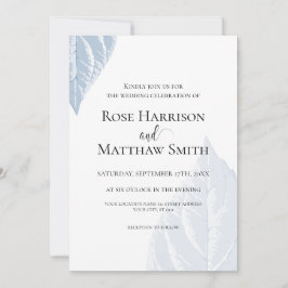 Hojas azul turbias Invitación a la boda