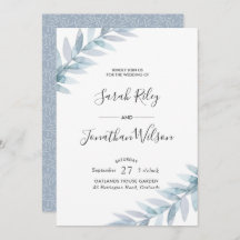 Hojas azules Invitación a la boda