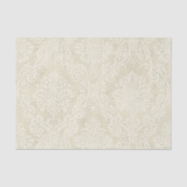 Hojas beige calientes del papel seda del damasco (Anverso)