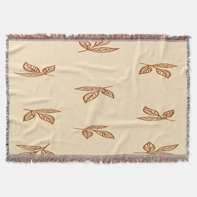 Hojas beige y marrón arrojan una manta (Anverso)