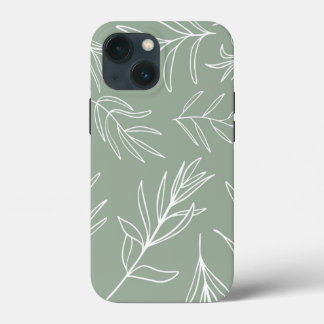 Hojas blancas en el estuche para iPhone de Funda v