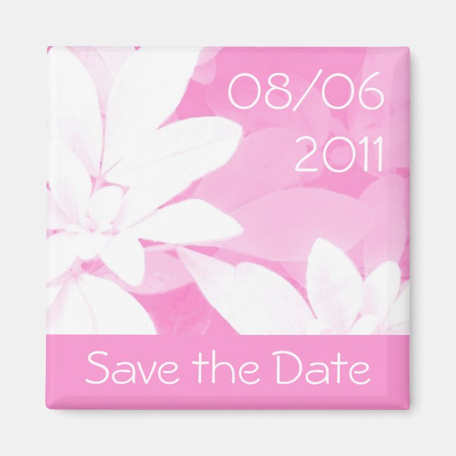 Hojas blandas de banda rosa imán "Save the Date" (Frente)