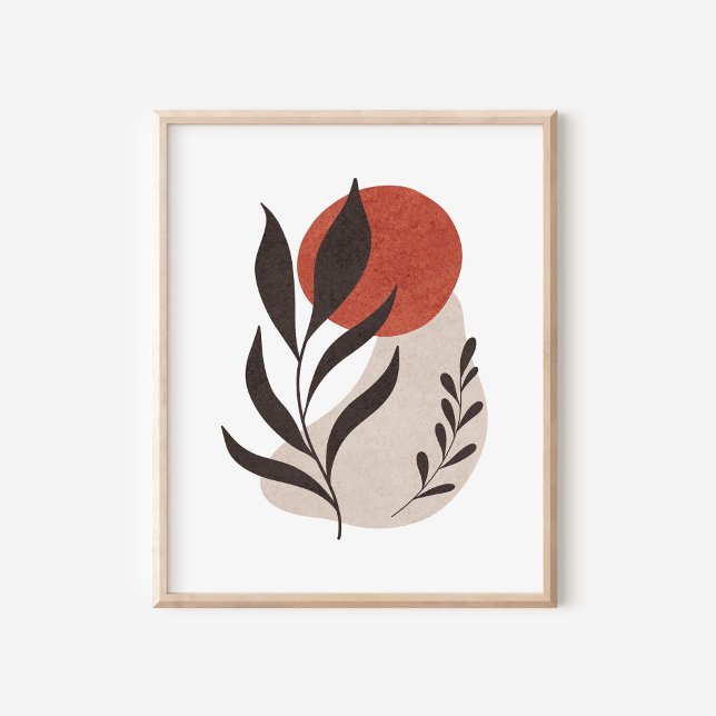 Hojas Botánicas Boho con Formas Abstractas Arte (Subido por el creador)