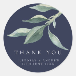Hojas botánicas modernas Sello de favor de la boda