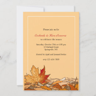 Hojas caídas de invitación de otoño