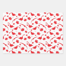 Hojas Canadá de Geese y Maple - Bandera canadiense