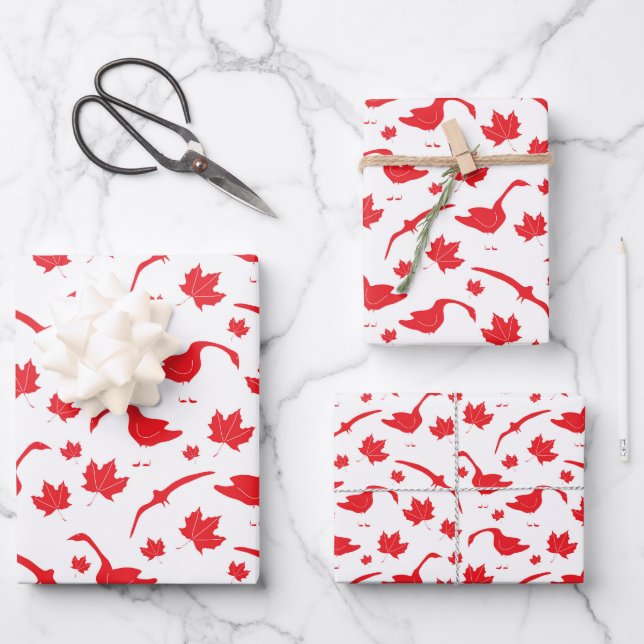 Hojas Canadá de Geese y Maple - Bandera canadiense (Anverso)