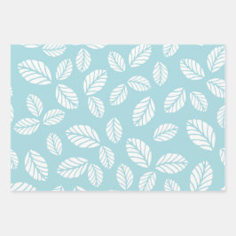 Hojas con papel de envolver azul