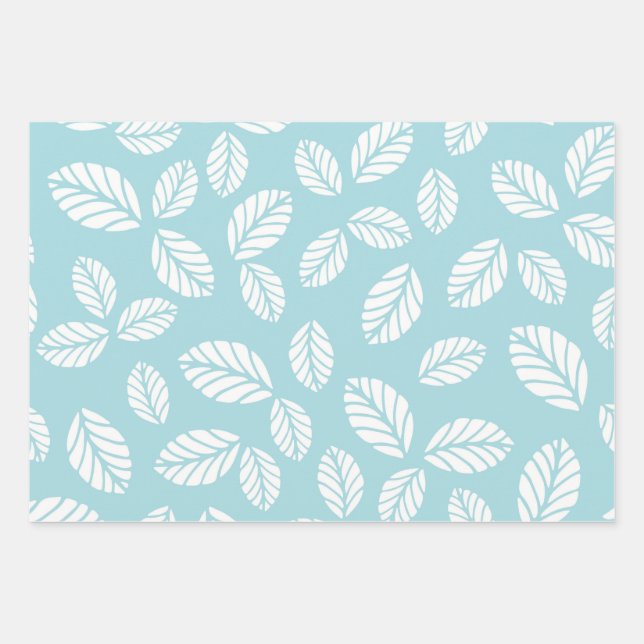 Hojas con papel de envolver azul (Anverso)