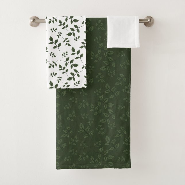 Hojas con patrón verde blanco  (In situ)
