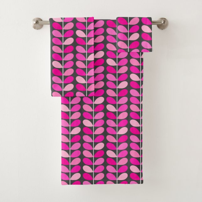 Hojas danesas de mediados del siglo, rosa y gris d (In situ)