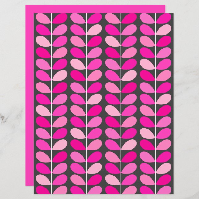 Hojas danesas de mediados del siglo, rosa y gris d (Anverso / Reverso)